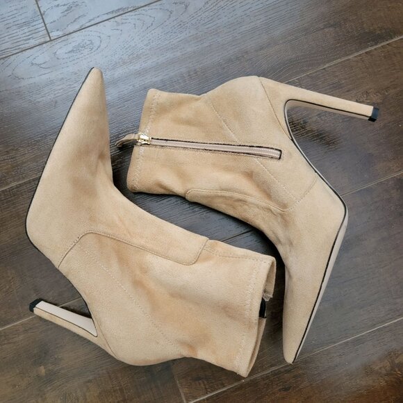 NEW Good American The Icon Stiletto Sock Boots Womens 10.5 Faux Suede Chic - Picture 5 of 9